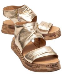 Forever & Always Shoes - Lunas Leather Side-Zip Flat Heel Sandal - Lyst