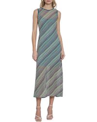 DONNA MORGAN FOR MAGGY - Cutout Stripe Knit Midi Dress - Lyst