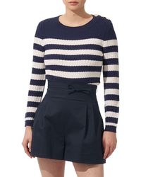 Carolina Herrera - Stripe Silk & Cotton Sweater - Lyst