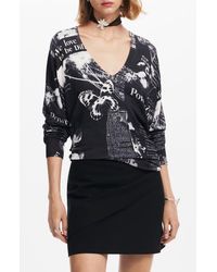 Desigual - Kawartha Lakes Print V-Neck Sweater - Lyst