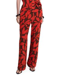 Mango - Flowy Print Straight Leg Pants - Lyst