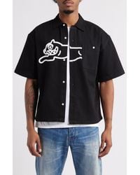 ICECREAM - Running Dog Short Sleeve Denim Graphic Button-Up Shirt - Lyst