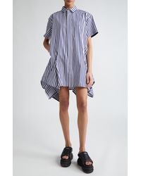 Sacai - X Thomas Mason Stripe Cotton Poplin Shirtdress - Lyst