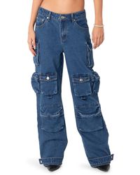 Edikted - Oversize Boyfriend Cargo Jeans - Lyst