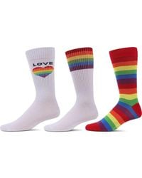 Memoi - Pride Assorted 3-Pack Crew Socks - Lyst