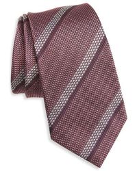 ZEGNA - Stripe Mulberry Silk Tie - Lyst