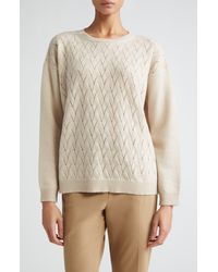 Max Mara Studio - Certo Open Cable Stitch Wool & Cashmere Sweater - Lyst