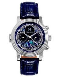 Heritor - Legacy Leather-Band Watch W/Day/Date - Lyst