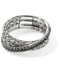 John Hardy - Jh Essential Pavé Crossover Ring, Sterling, Gemstones - Lyst