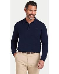 Raging Bull - Long Sleeve Knitted Polo Shirt - Lyst