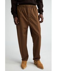Lemaire - Relaxed Fit Garment Dyed Cotton Pants - Lyst