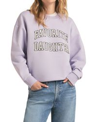 FAVORITE DAUGHTER - Collegiate Cotton Blend Sweatshirt - Lyst