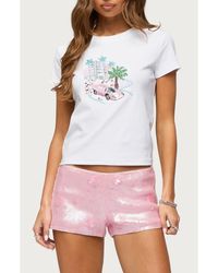 Edikted - City Angel Beaded Baby Tee - Lyst