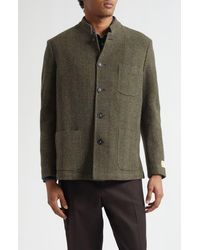 Massimo Alba - Wool Herringbone Nehru Jacket - Lyst