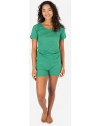Leveret - Short Cotton Solid Pajama Set - Lyst