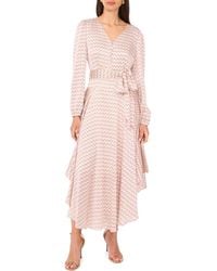 Vince Camuto - Long Sleeve Tie Waist High-Low Dress - Lyst