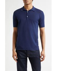 John Smedley - Roth Solid Sweater Polo - Lyst
