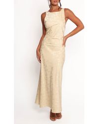 Petal & Pup - Malie Floral Jacquard Open Back Maxi Dress - Lyst