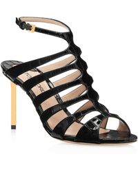 Tom Ford - Cage Croc Embossed Ankle Strap Stiletto Sandal - Lyst