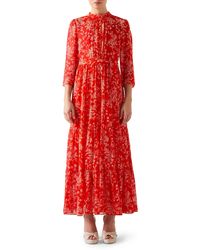 LK Bennett - Olivia Floral Tie Silk Maxi Dress At Nordstrom - Lyst
