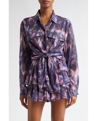 Isabel Marant - Nath Tie Dye Cotton Button-Up Shirt - Lyst