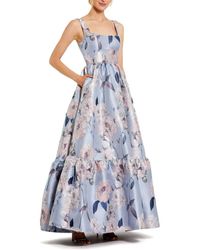 Mac Duggal - Brocade Scoop Neck Sleeveless Floral Gown - Lyst