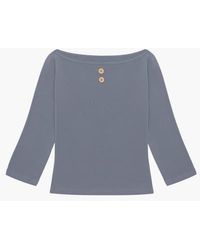 Oddli - 3/4 Sleeve Boat Neck Top - Lyst