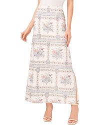 Cece - Floral A-line Linen Blend Maxi Skirt - Lyst