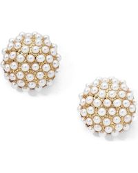 Olive + Piper - Pearl Pave Studs - Lyst