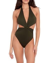Ralph Lauren - Cutout Twist One-Piece Halter Swimsuit - Lyst