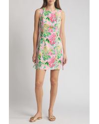 Lilly Pulitzer - Lilly Pulitzer Mila Floral Sleeveless Stretch Cotton Shift Dress - Lyst