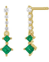 Bony Levy - El Mar Emerald & Diamond Drop Earrings - Lyst