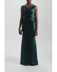 Amsale - Bias Cut Cowl Neck Dress - Lyst