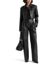 Manière De Voir - Ania Wide Shoulder Leather Jacket - Lyst