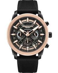 Kenneth Cole - Sport Chronograph Silicone Strap Watch, 44Mm - Lyst