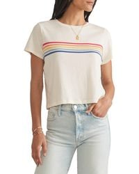 Marine Layer - Easy Rainbow Stripe Crop T-shirt - Lyst