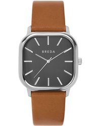 Breda - Visser Square Leather Strap Watch - Lyst