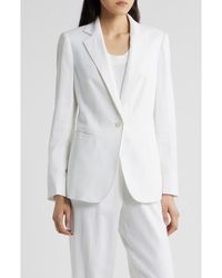 Anne Klein - One-Button Linen Blend Blazer - Lyst