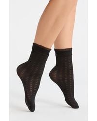 Nordstrom - Ruffle Top Sheer Anklet Socks - Lyst