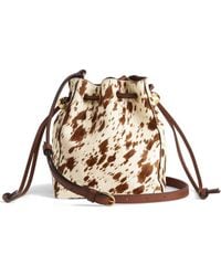 Madewell - The Mini Genuine Calf Hair Crossbody Bucket Bag - Lyst