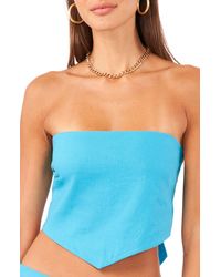 1.STATE - Linen Blend Strapless Triangle Top - Lyst