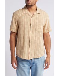 Corridor NYC - Check Jacquard Short Sleeve Cotton Button-up Shirt - Lyst