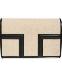 TOTEME - T-Flap Canvas & Leather Envelope Clutch - Lyst