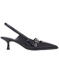 Maje - Leather Pumps With Eyelet Strap - Lyst