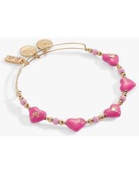 ALEX AND ANI - Barbie Logo Heart Beaded Bangle Bracelet - Lyst