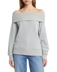 Nation Ltd - Cotton Off The Shoulder Sweatshirt - Lyst