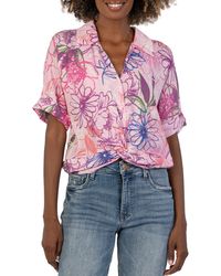 Kut From The Kloth - Rebel Floral Twist Front Top - Lyst