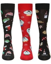 Memoi - Assorted 3-Pack Christmas Socks - Lyst