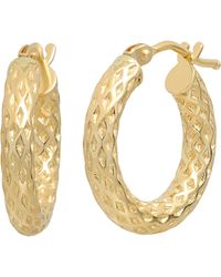 Bony Levy - 14k Gold Textured Hoop Earrings - Lyst