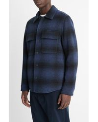 Vince - Plaid Splittable Wool Blend Shirt Jacket - Lyst